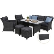 Meble ogrodowe technorattanowe California Grey / Grey Melange + Skrzynia ogrodowa Lorca Grey