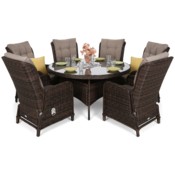 Meble ogrodowe technorattanowe Lamezia Brown Mat / Brown Melange 6+1