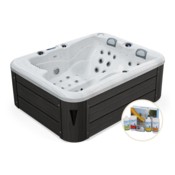 Wanna ogrodowa z hydromasażem Aquess Zenya 2201 3-osobowa + Zestaw do wanny Whirlpool Set 1 Chemoform