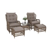 Meble ogrodowe technorattanowe Corfu Light Brown / Beige Melange