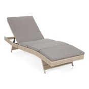 Leżak ogrodowy technorattanowy Bora Bora Beige / Beige Melange z poduszką