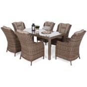 Meble ogrodowe technorattanowe Bristol 180 cm Ginger / Brown Melange 6+1