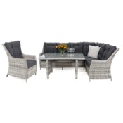 Narożny zestaw mebli ogrodowych prawy Alicante Light Grey / Grey Melange