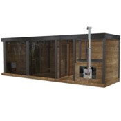 Sauna fińska zewnętrzna TerModula z balią i szatnią 750 x 210 cm