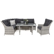 Narożny zestaw mebli ogrodowych lewy Alicante Light Grey / Grey Melange