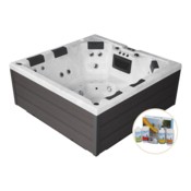 Wanna ogrodowa z hydromasażem Aquess Ellora 5101 6-osobowa + Zestaw do wanny Whirlpool Set 1 Chemoform