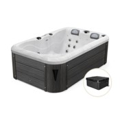 Wanna ogrodowa z hydromasażem Aquess Zenya 1201 3-osobowa + Podnośnik pokrywy Aquess PRO do wanny ogrodowej