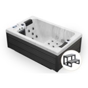Wanna ogrodowa z hydromasażem Aquess Ellora 1201 2-osobowa + Schodki Aquess do wanny ogrodowej z hydromasażem