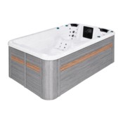 Basen ogrodowy z przeciwprądem i hydromasażem Aquess Aquatic 1 400 x 228 cm Sterling White / Grey