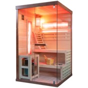 Sauna fińska narożna Nordum Pure 2-osobowa brązowa