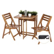 Meble ogrodowe drewniane Akacja z donicą 2+1 + Pokrowiec na meble ogrodowe 105 x 105 x 80 cm czarny