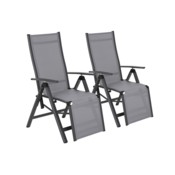 Zestaw krzeseł ogrodowych aluminiowych Ibiza Relax Grey / Window Grey