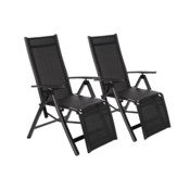 Zestaw krzeseł ogrodowych aluminiowych Ibiza Relax Black / Black
