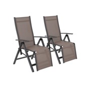 Zestaw krzeseł ogrodowych aluminiowych Ibiza Relax Grey / Taupe