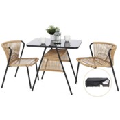 Meble ogrodowe Fiuggi Black / Beige + Pokrowiec na meble ogrodowe 105 x 105 x 80 cm czarny