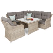 Narożny zestaw mebli ogrodowych Bergamo Beige / Beige Melange