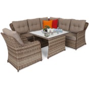 Narożny zestaw mebli ogrodowych Bergamo Ginger / Brown Melange