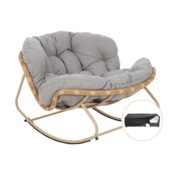 Fotel technorattanowy Palermo Beige / Light Grey + Pokrowiec na meble ogrodowe 105 x 105 x 80 cm czarny