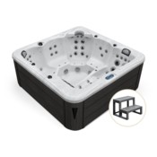 Wanna ogrodowa z hydromasażem Aquess Zenya 7102 6-osobowa + Schodki Aquess do wanny ogrodowej