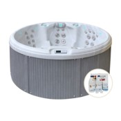 Wanna ogrodowa z hydromasażem Aquess Recharge 3101 7-osobowa Sterling White / Light Grey + Zestaw do wanny Aqua Pure Water Care