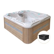 Wanna ogrodowa z hydromasażem Aquess Pleasure 5202 5-osobowa + Podnośnik pokrywy Aquess PRO do wanny ogrodowej