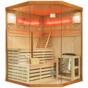 Sauna fińska narożna Nordum Solea 3-osobowa brązowa