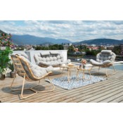 Meble ogrodowe technorattanowe Palermo Round Beige / Light Grey