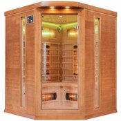 Sauna infrared narożna Nordum Classic 3-osobowa brązowa