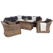 Narożny zestaw mebli ogrodowych Foggia Comfort Ginger Melange / Dark Grey