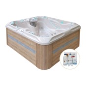 Wanna ogrodowa z hydromasażem Aquess Pleasure 5202 5-osobowa + Zestaw do wanny Aqua Pure Water Care