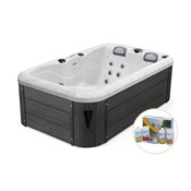 Wanna ogrodowa z hydromasażem Aquess Zenya 1201 3-osobowa + Zestaw do wanny Whirlpool Set 1 Chemoform