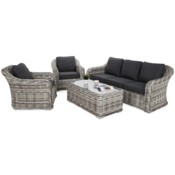Meble ogrodowe technorattanowe Foggia Light Grey / Grey Melange