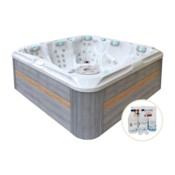 Wanna ogrodowa z hydromasażem Aquess Devotion 7202 5-osobowa + Zestaw do wanny Aqua Pure Water Care