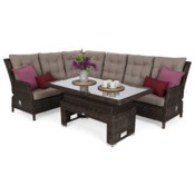 Narożnik ogrodowy technorattanowy Trivento Brown Mat / Brown Melange