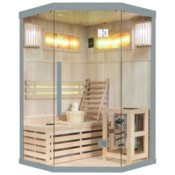 Sauna fińska narożna Nordum Solea 2-osobowa szara