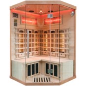 Sauna infrared narożna Nordum Solea 2-osobowa WiFi brązowa