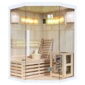 Sauna fińska narożna Nordum Solea 2-osobowa biała