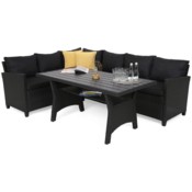 Narożnik ogrodowy technorattanowy Lagos Dark Grey / Grey Melange II. gatunek