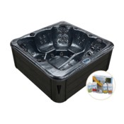 Wanna ogrodowa z hydromasażem Aquess Zenya 7102 6-osobowa Dark Stone / Grey + Zestaw do wanny Whirlpool Set 1 Chemoform