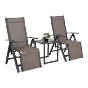 Zestaw krzeseł ogrodowych Ibiza Relax Grey / Taupe ze stolikiem Cuba Grey