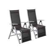 Zestaw krzeseł ogrodowych aluminiowych Ibiza Relax Silver / Black