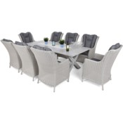 Meble ogrodowe technorattanowe Bristol Alu 220 cm Light Grey Bristol White / Grey 8+1