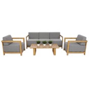 Meble ogrodowe aluminiowe Lyon Teak / Fog Grey