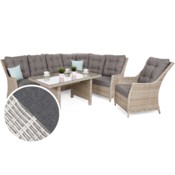 Narożny zestaw mebli ogrodowych prawy Alicante Light Grey / Grey Melange