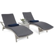 Zestaw leżanek ogrodowych Marbella Light Grey / Grey Melange ze stolikiem