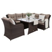 Narożny zestaw mebli ogrodowych Bergamo Brown Mat / Brown Melange