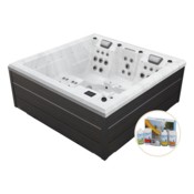 Wanna ogrodowa z hydromasażem Aquess Lunari 5202 4-osobowa + Zestaw do wanny Whirlpool Set 1 Chemoform