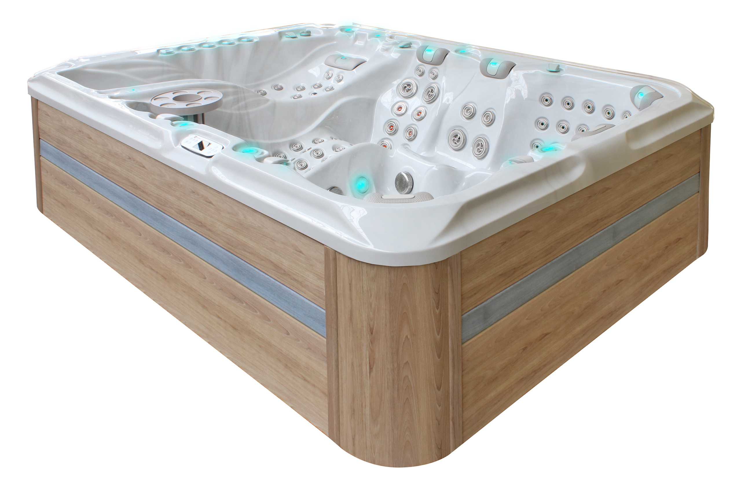 Wanna ogrodowa z hydromasażem Aquess Ecstatic 8203 7-osobowa Sterling White / OAK