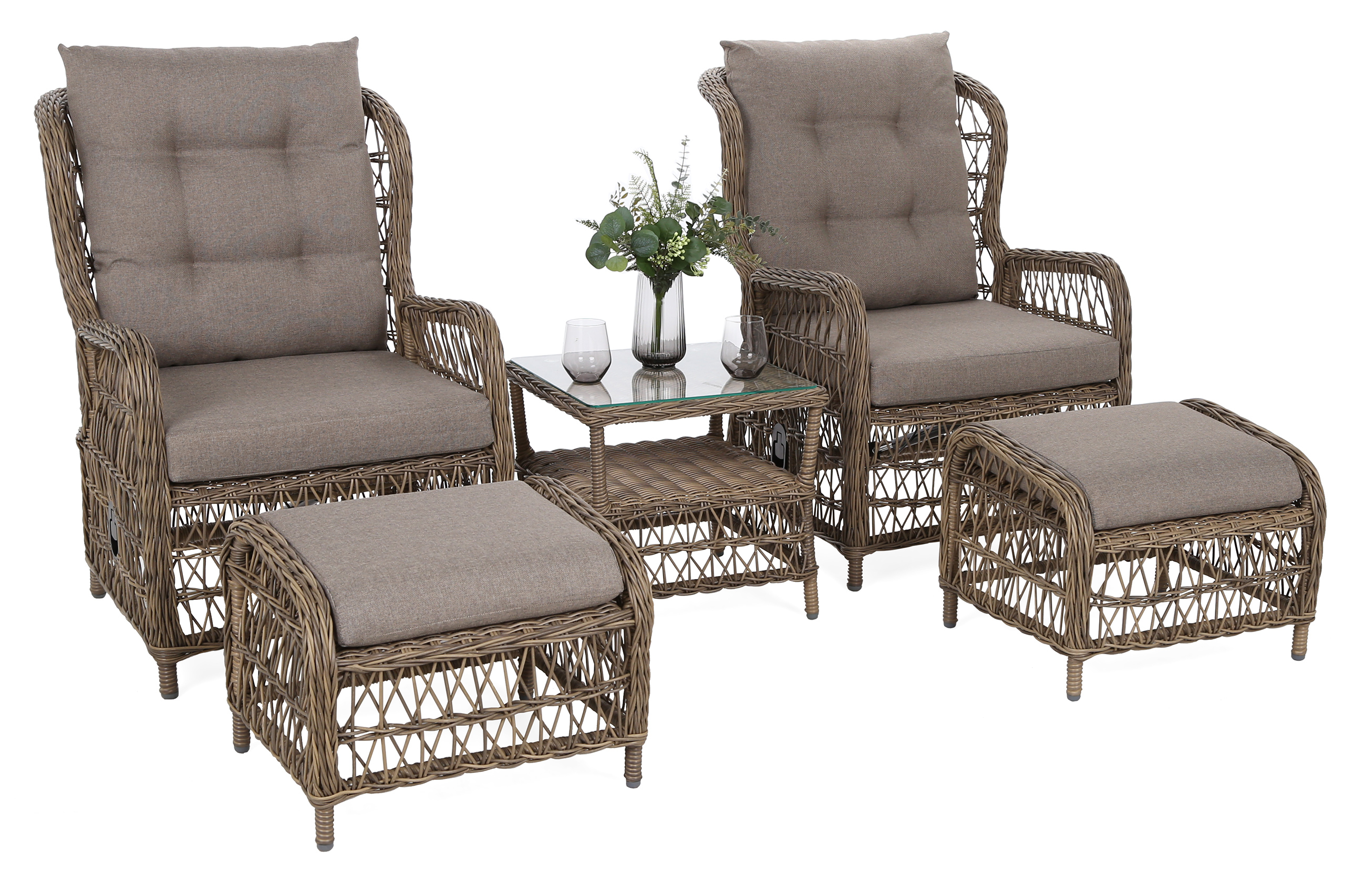 Meble ogrodowe technorattanowe Corfu Light Brown / Beige Melange