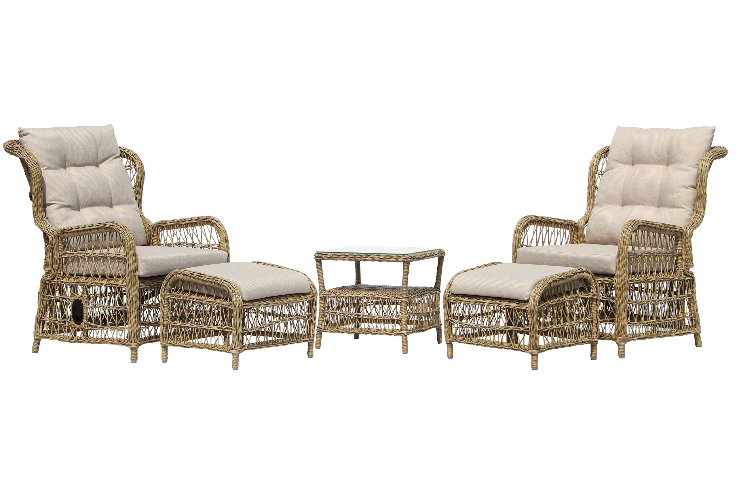 Meble ogrodowe technorattanowe Corfu Natural / Beige